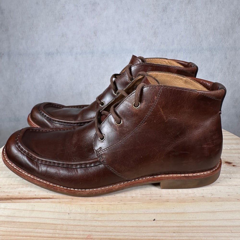 UGG Leighton Chukka Boots Mens 10 Brown Leather Good Moc Toe Lace Up 1001901 - Picture 9 of 16